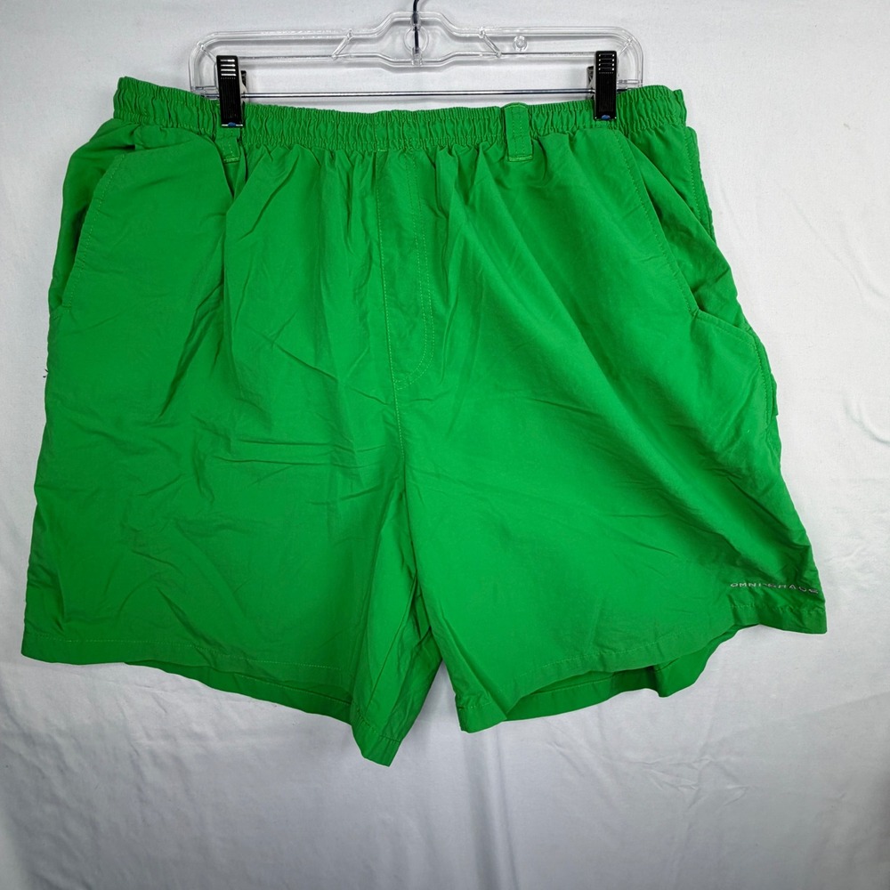 Columbia PFG Mens 2X Green Performance Fishing Gear Shorts Omni-Shade Mesh Liner